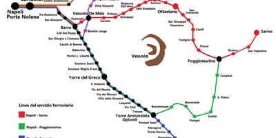지도 circumvesuviana 기차 노선